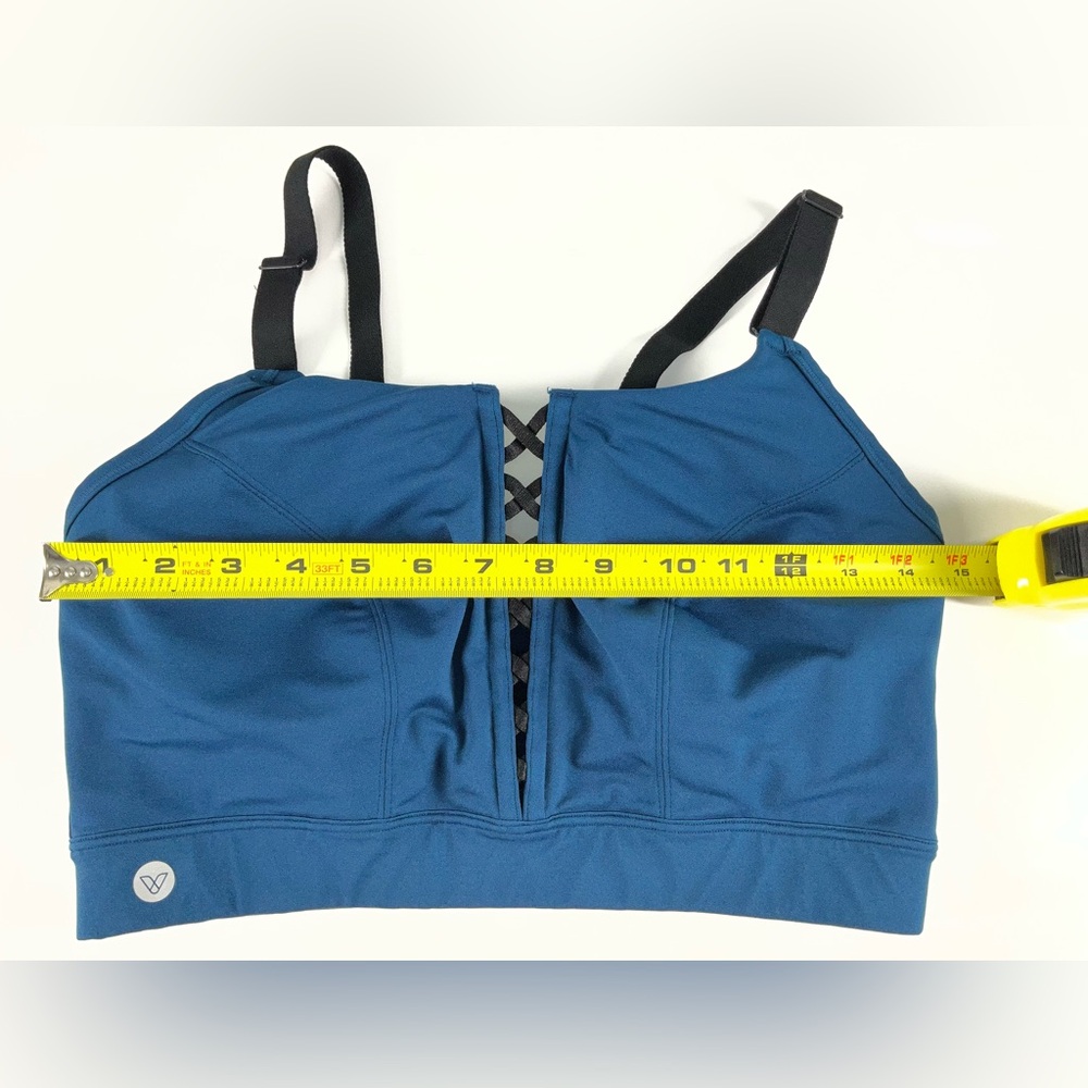 LIVI Active Pullover No-Wire Blue‎ Sports Bra Black Adjustable Straps Women’s 14 - Picture 6 of 12